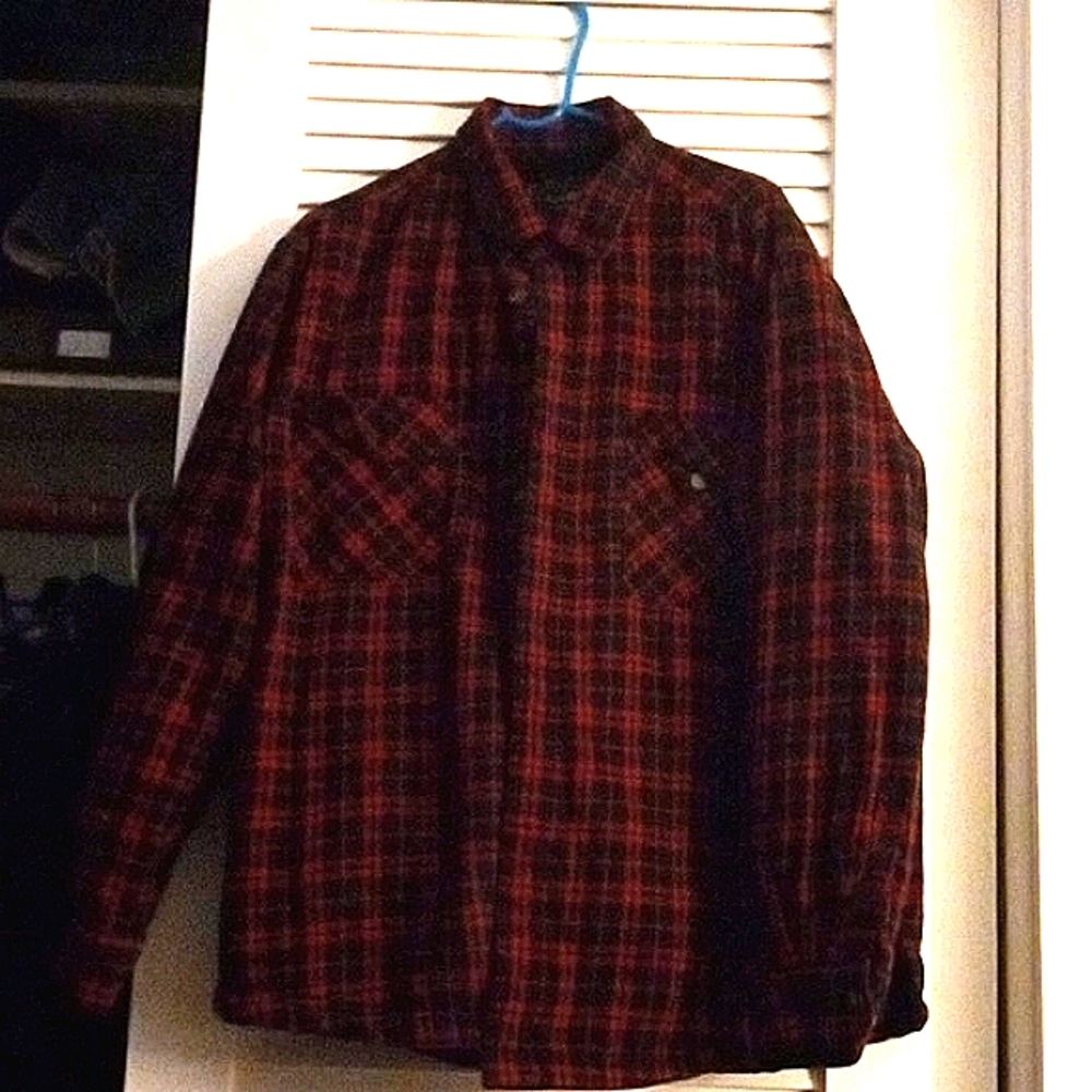 Club Room XL Men's lumber Jack shirt with black faux fur inside very warm